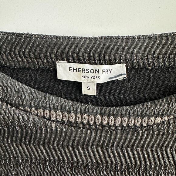 Emerson Fry Tuckernuck Made in New York Gray Stretch Jacquard Layering Top S - Picture 5 of 8